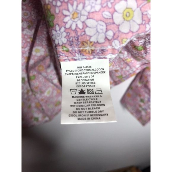 Nick Graham Stretch Slim Fit Medium Long Sleeve Button Pink Floral Shirt - Picture 9 of 10